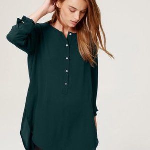 NWT Ann Taylor LOFT Henley Tunic  Oversized Olive size S